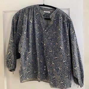 Doen blue toile blouse - 100% organic cotton